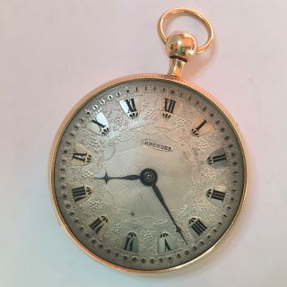 Antique18k Rose Gold Signed Breguet Verge Fusee Quarter Repeater Pocket Watch.