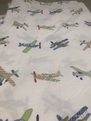 Pottery Barn Kids " Vintage Airplanes " Twin Flat Sheet
