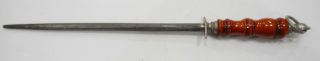 Vintage F Dick Sharpening Steel Honing Rod 21 " Overall - 14 Inch Steel Germany