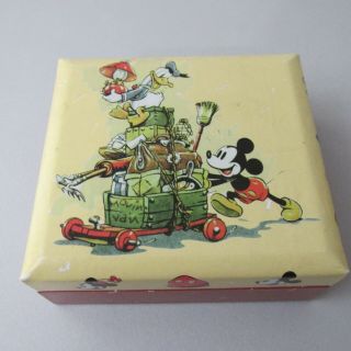 Vintage Mickey & Co Empty Watch Jewelry Box Mickey Donald Duck Moving Van Design