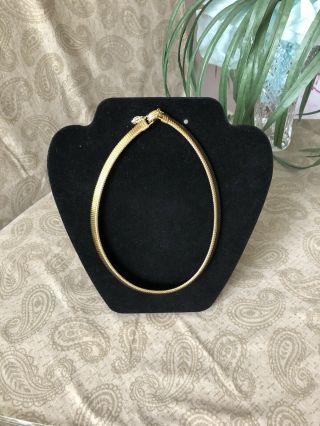 Necklace Park Lane Vintage Gold Tone Signed Classic Choker Fold Over Clasp