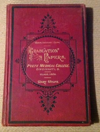 Examination Papers Of Mary Wolfe Pulte Medical College Class 1883 Ohio Signed