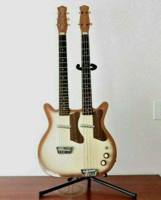 Vintage Danelectro 1958 Double Neck Guitar.  6 String And Bass Plays Great
