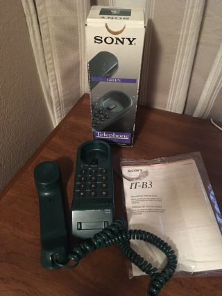 Vintage Sony It - B3 Corded Telephone / Landline Single Line Green