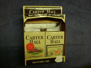 VINTAGE CARTER HALL COMBINATION PIPE & TOBACCO BOX POUCH SET ADVERTISING 2