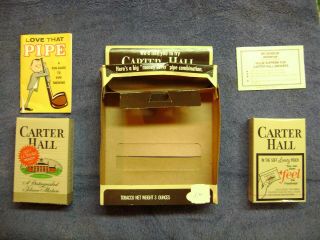 VINTAGE CARTER HALL COMBINATION PIPE & TOBACCO BOX POUCH SET ADVERTISING 3