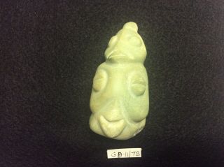 Gd - 11/7b Pre - Columbian Southern Arawak Carved 2 Face Grenadaite Statue.  Ca 300bc