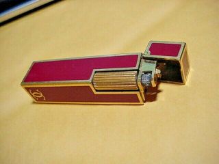 Rare VINTAGE CARTIER 18K Gold plated Lacquer lighter JAPAN MADE 2