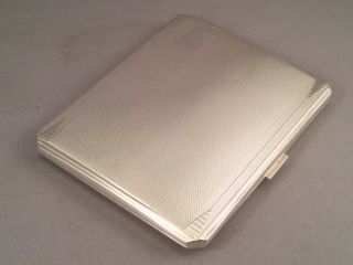 Solid Silver Art Deco Style Cigarette Case,  Birm 1962,  163 Grams