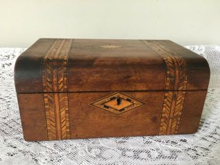 Victorian Tunbridge Ware Walnut Sewing Box