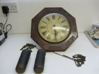Antique 19th Century Wall Clock,  Weights Dold & Loffler Colchester