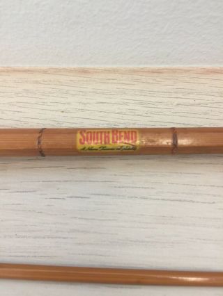 South Bend Comficient Grip 7 1/2 3 Piece Foot Bamboo Fly Rod Vintage MM3 - 999 3