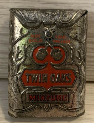 Vintage Twin Oaks Tobacco Tin Mixture Antique Tin
