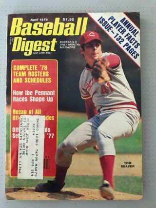 Baseball Digest April 1978 Tom Seaver Cover U.  S.