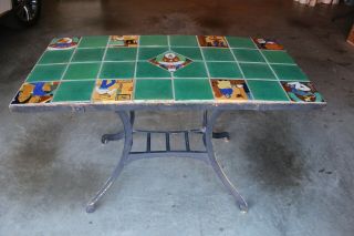 Vintage San Jose Mission Arts & Crafts Tile Top Console Patio Table 30 " - 2