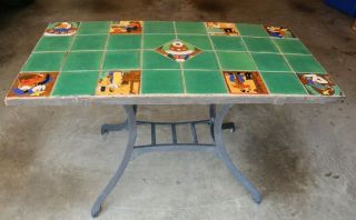 Vintage San Jose Mission Arts & Crafts Tile Top Console Patio Table 30 " - 1