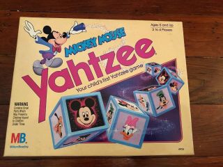 Vintage Mickey Mouse Yahtzee Disney Milton Bradley 1988 Complete