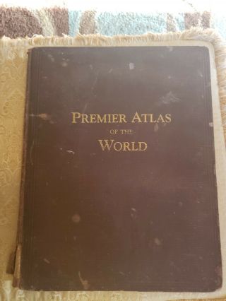 Rare 1926 Vintage Antique Rand Mcnally World Atlas Premier Edition