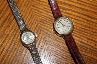 Two Vintage Ladies Hand Wind 9ct Gold Wristwatches.