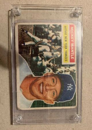 1956 Topps Mickey Mantle York Yankees 135 Baseball Card
