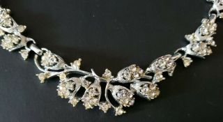 Vintage Coro Clear Rhinestone Choker Necklace 17” Long