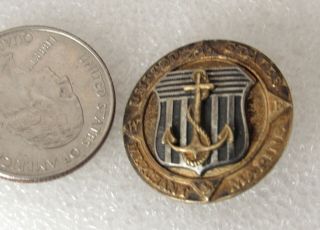 Vintage Sterling Silver Us Merchant Marine Pin Badge,  A.  E.  Co.  N.  Y.