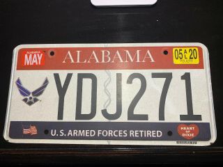 Alabama (al) United States Armed Forces Retired License Plate