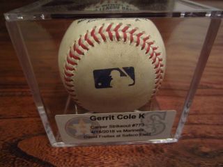 Gerrit Cole Astros Game Strikeout Baseball 4/18/2018 K 773 Vs Mariners
