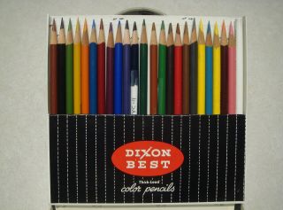Vintage Dixon Best No.  110 Colored Pencils 24 Colors Made In Usa