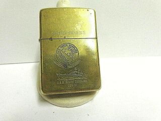 Vintage Zippo Lighter Solid Brass Ship Uss South Carolina Cgn 37