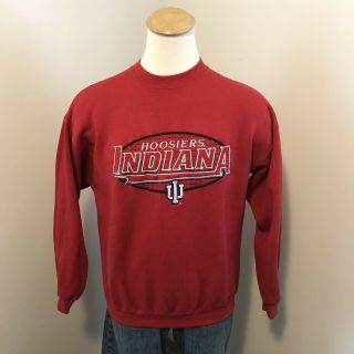 Vtg Mens Logo Athletics Indiana University Iu Hoosiers Crewneck Sweatshirt - L