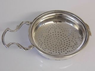 A Fine Large Antique English Solid Sterling Silver Cup Tea Strainer 1934 45.  5g