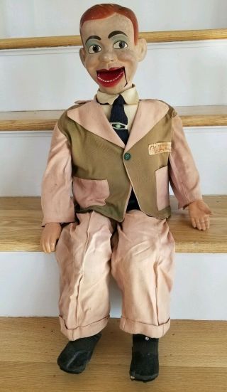 Vintage Jerry Mahoney Ventriloquist Dummy Doll 24” Needs Cleaning & Tlc.  1950 