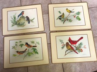 Vintage Pimpernel Placemats Set Of 4 Cork Backed North American Song Birds W/box