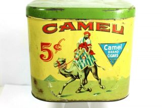 Camel 5 Cent Cigars Tobacco Tin Canister Advertising Graphics