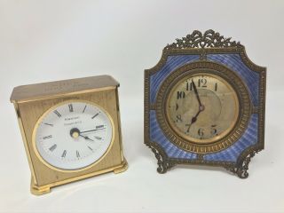 Antique Girard Perregaux ? 8 Day Dore Clock,  Tiffany & Co.  Vintage Table Clocks