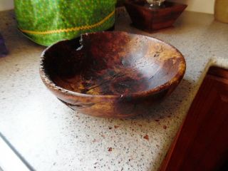 Antique 18th 19th Century Hand Made Burl Wooden Bowl.
