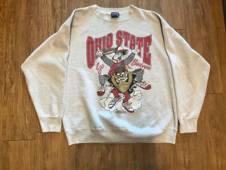 Ohio State Buckeye Bugs Bunny Taz Vtg Warner Bros 1993 Sweatshirt Xl Made In Usa