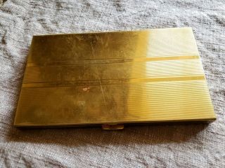 Vintage Volupte Art Deco Gold Brass Cigarette Holder Case