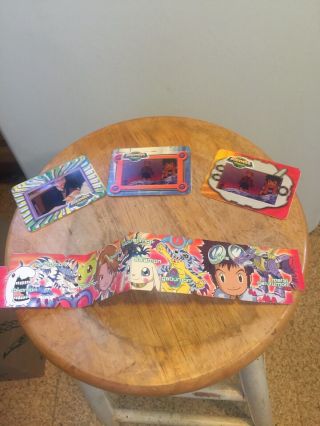 Vintage Collectible Digimon The Movie 2000 Taco Bell Cel Cards & Holder