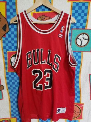 Vintage Champion Chicago Bulls 23 Michael Jordan Mens Nba Jersey 48