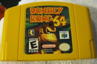 Donkey Kong 64: N64 Game Yellow Cartridge,  Vintage Nintendo Video,