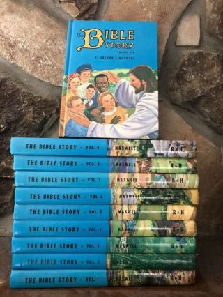 Vintage The Bible Story By Arthur S Maxwell Volume 1 - 10 Set Glossy Hardcover