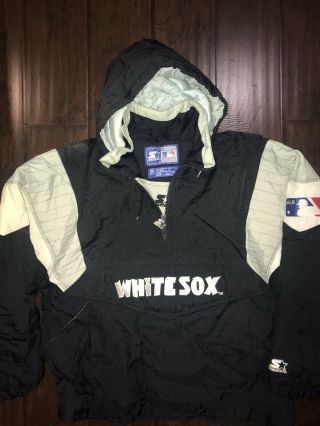Vintage Starter Chicago White Sox Full Zip Hooded Winter Jacket Xl Mlb Baseball