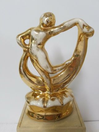 Vintage Art Deco Porcelain Figurine Of A Naked Dancing Lady Girl