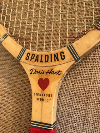 Vintage Spalding Signature Model Doris Hart Tennis Racquet Antique 2