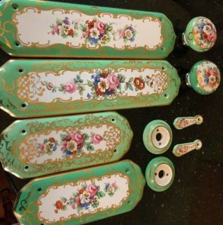 4 Vintage Door Finger Plates - Floral,  Key Covers,  Door Handles