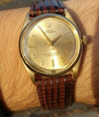 Rare Vintage Rolex Oyster Perpetual 6567 Champagne Dial