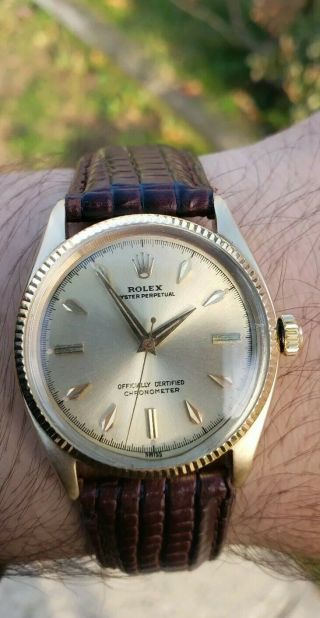Rare Vintage Rolex Oyster Perpetual 6567 Champagne Dial 3