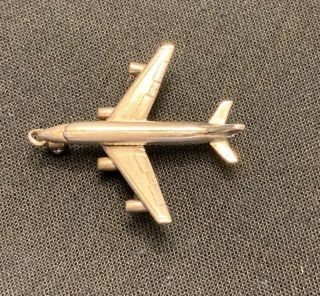 Vintage Sterling Silver Airplane Charm With Movable Wheels